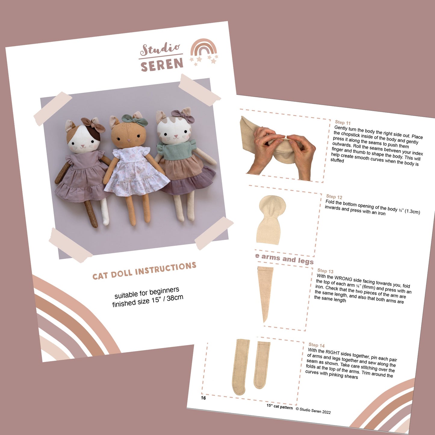 Cat sewing pattern and tutorial - Studio Seren