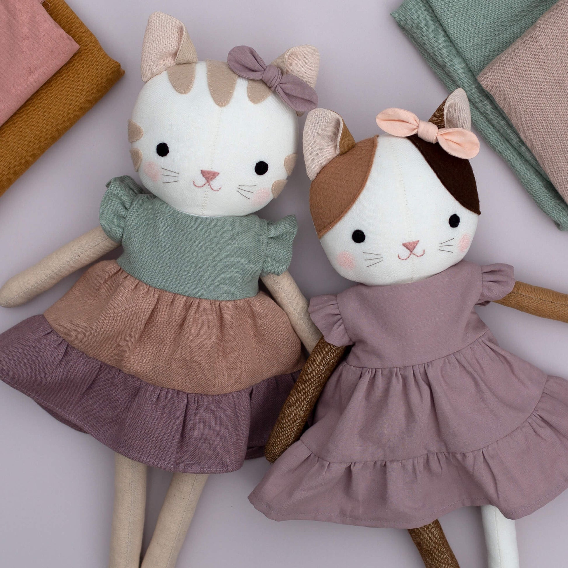 Free stuffed cat sewing pattern and tutorial