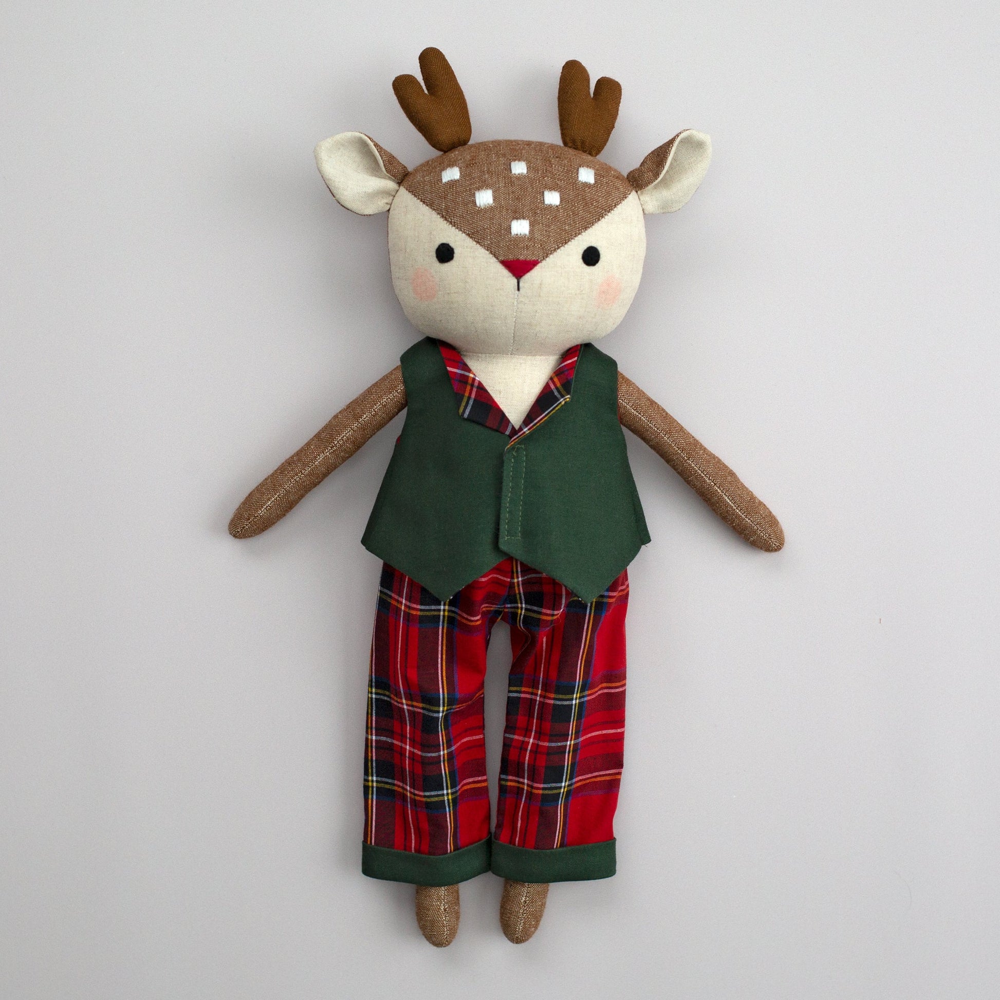 Stuffed Deer Sewing Pattern, Sew Plush Toy