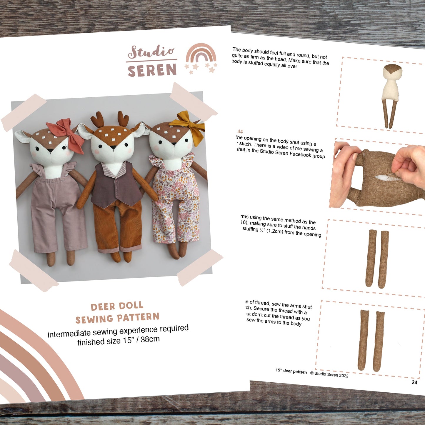 Deer sewing pattern and tutorial - Studio Seren