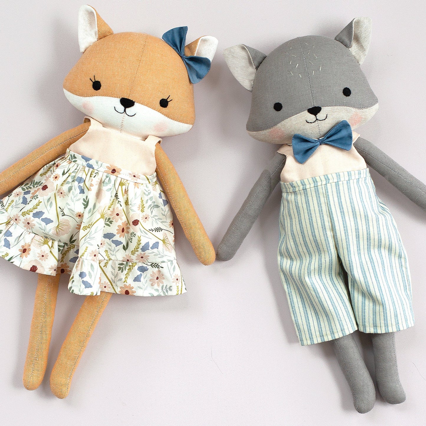 Fox and wolf sewing pattern and tutorial - Studio Seren